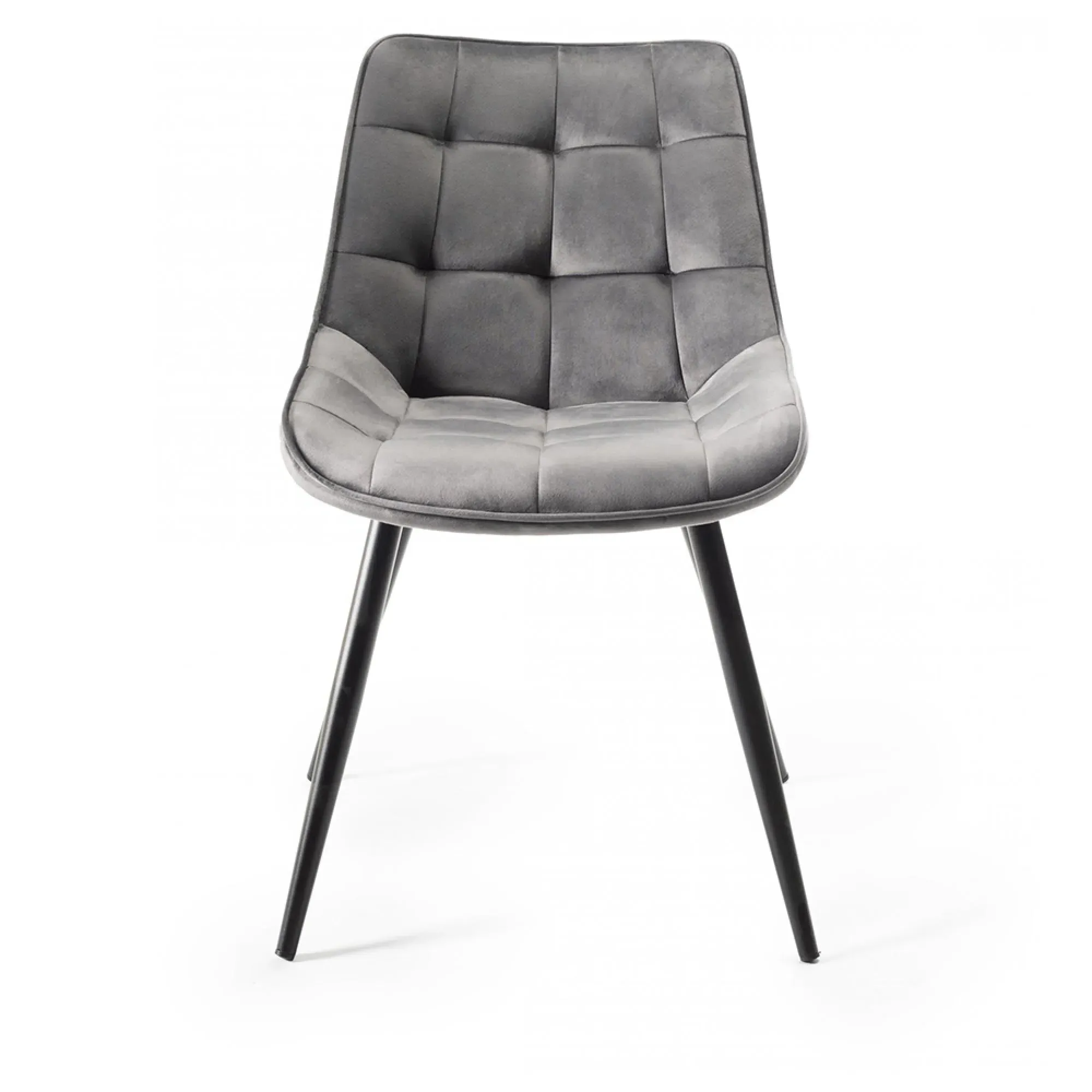 Seurat Dining Chair - Grey, Velvet
