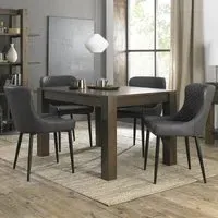 Turin 4-6 Seater Extendable Dining Set with Cezanne Chairs - Dark Oak