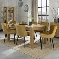 Turin 6-8 Seater Extendable Dining Set with Cezanne Chairs - Light Oak