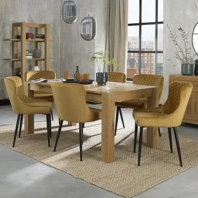 Turin 6-8 Seater Extendable Dining Set with Cezanne Chairs - Light Oak image