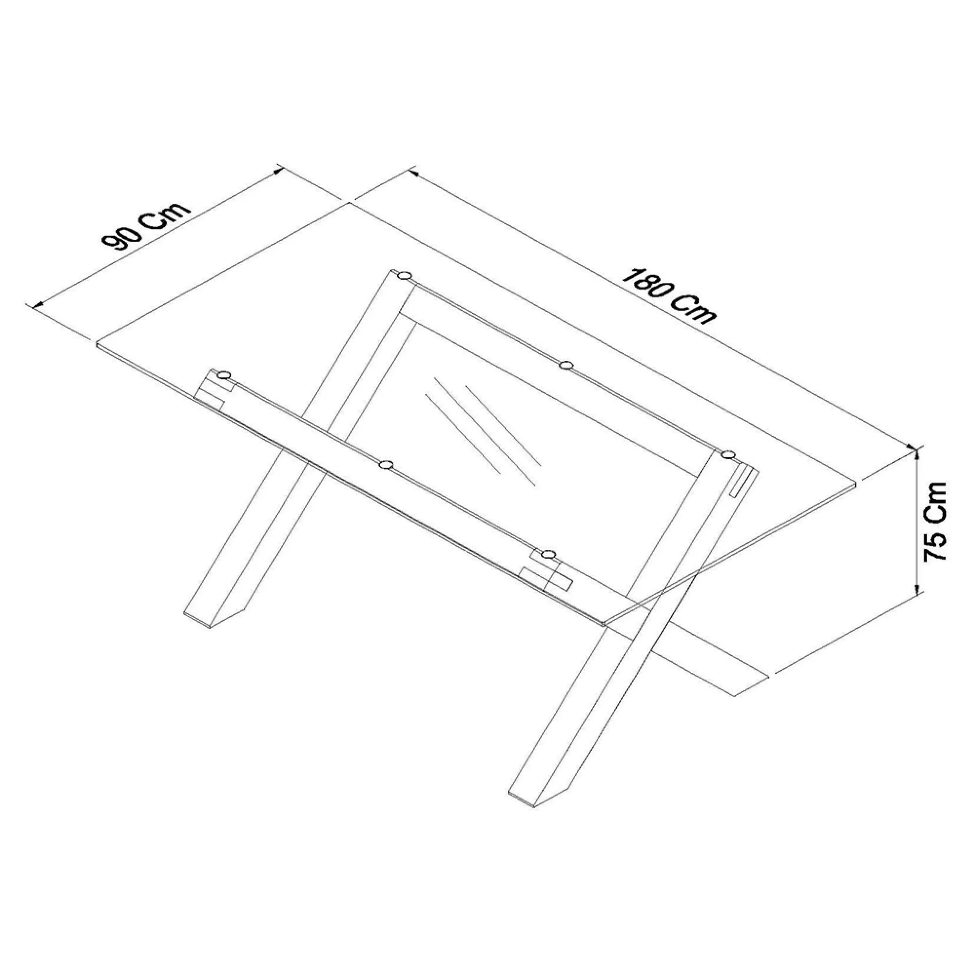 Turin 6 Seater Dining Table - Light Oak, Glass