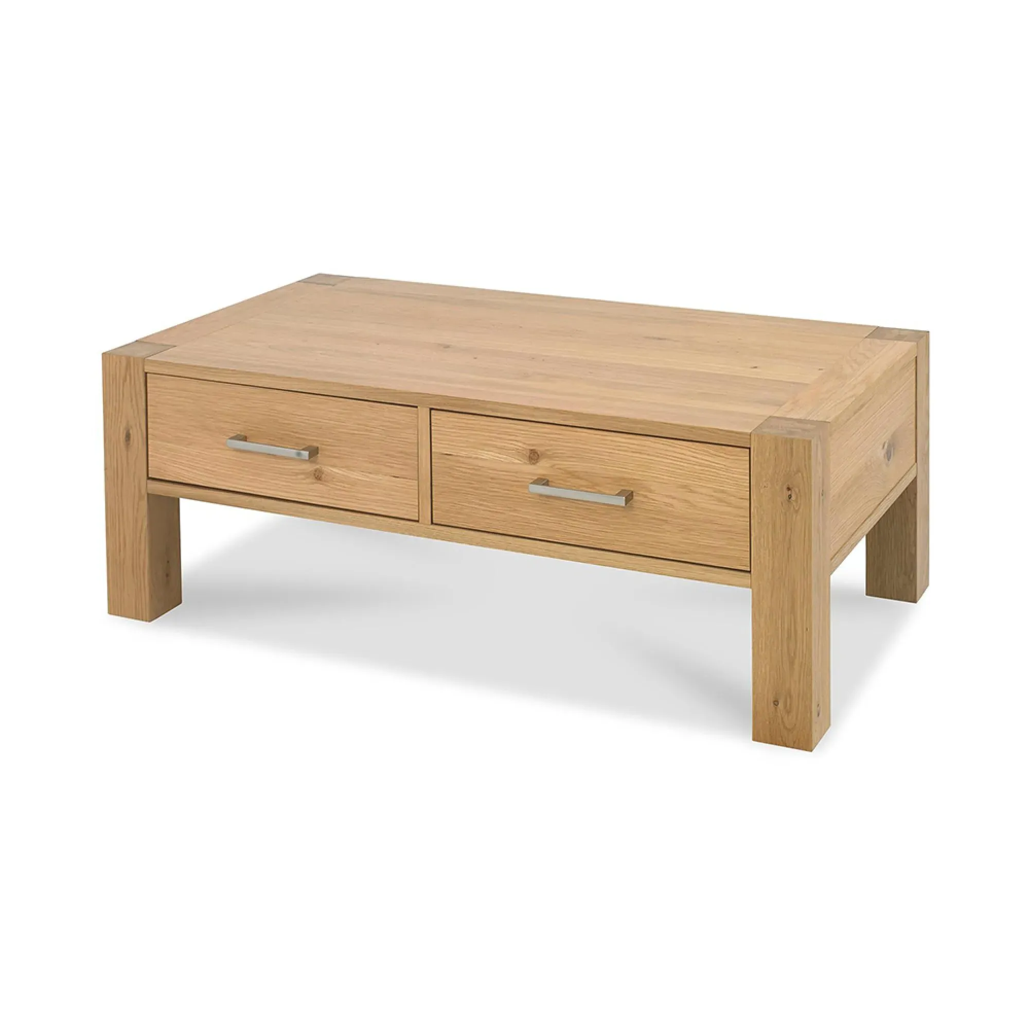 Turin Coffee Table with Drawers - Light Oak