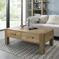Turin Coffee Table with Drawers - Light Oak