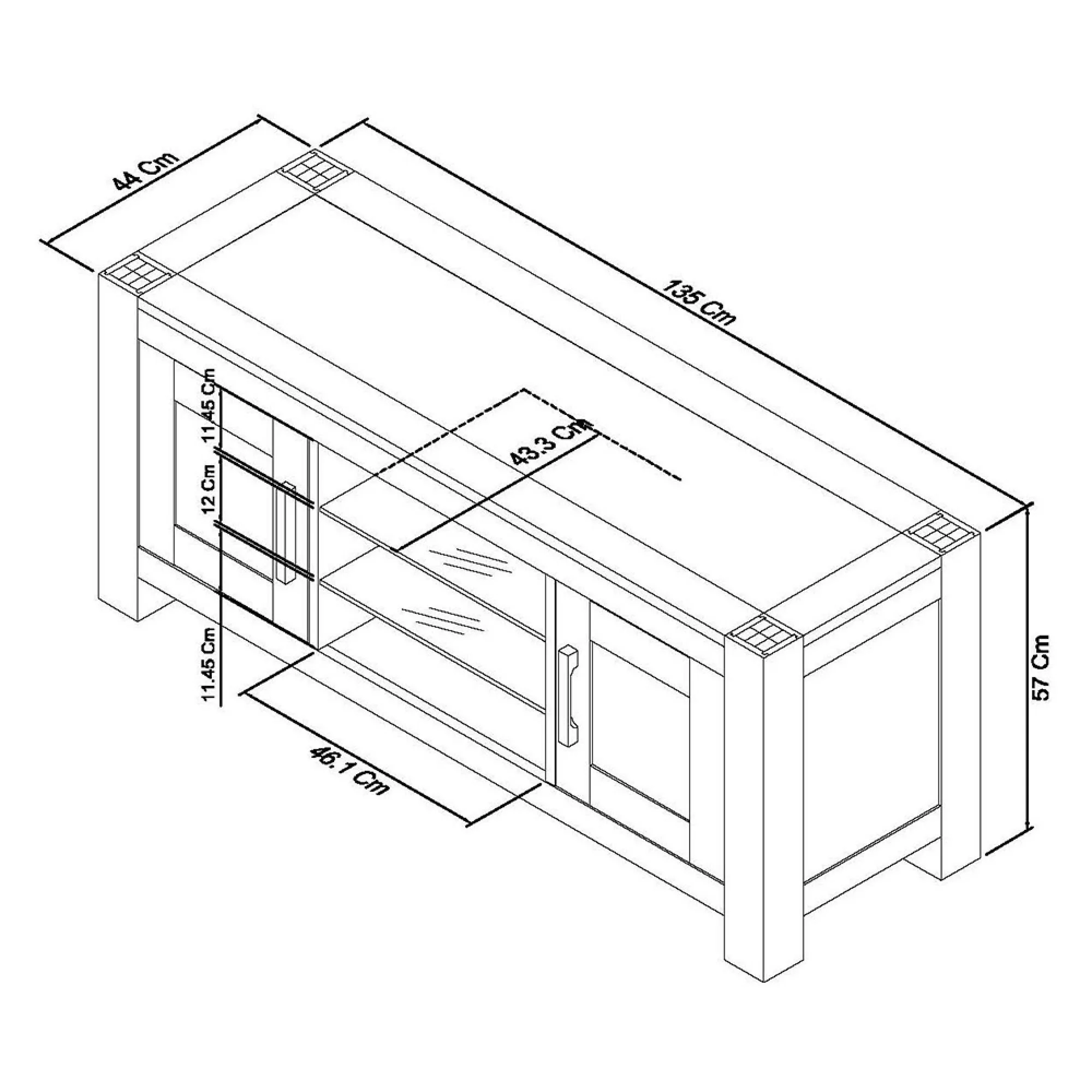 Turin Entertainment Unit - Light Oak