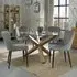 Turin Glass 4-Seater Dining Set with Cezanne Chairs - Oak, Glass