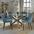 Turin Glass 4-Seater Dining Set with Cezanne Chairs - Oak, Glass