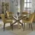 Turin Glass 4-Seater Dining Set with Cezanne Chairs - Oak, Glass