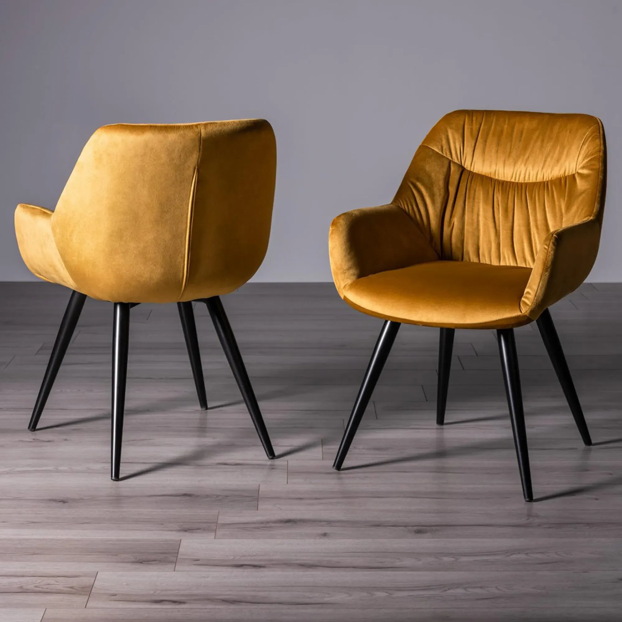 Turin Glass 4-Seater Dining Set with Dali Chairs - Oak, Glass