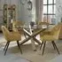 Turin Glass 4-Seater Dining Set with Dali Chairs - Oak, Glass
