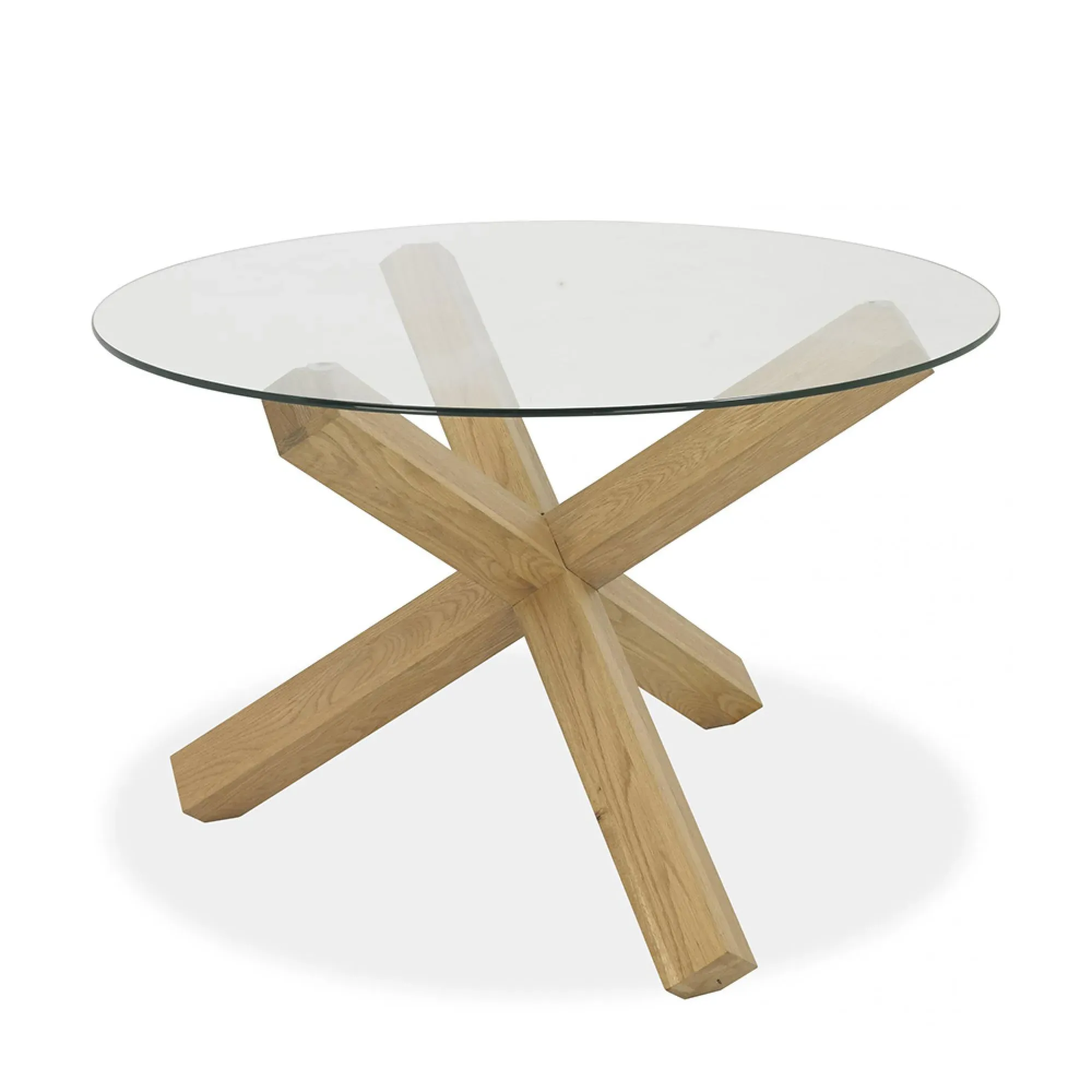 Turin Glass 4-Seater Dining Set with Fontana Chairs - Oak, Glass