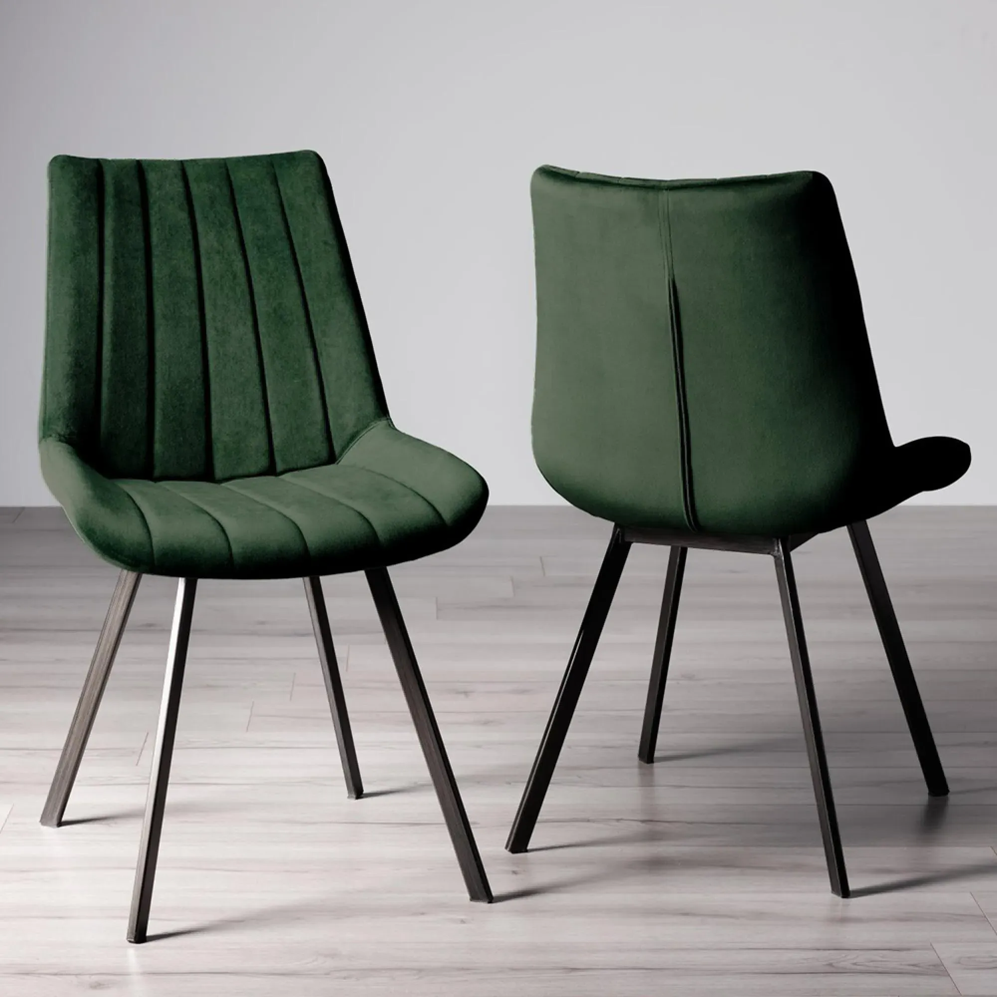 Turin Glass 4-Seater Dining Set with Fontana Chairs - Oak, Glass