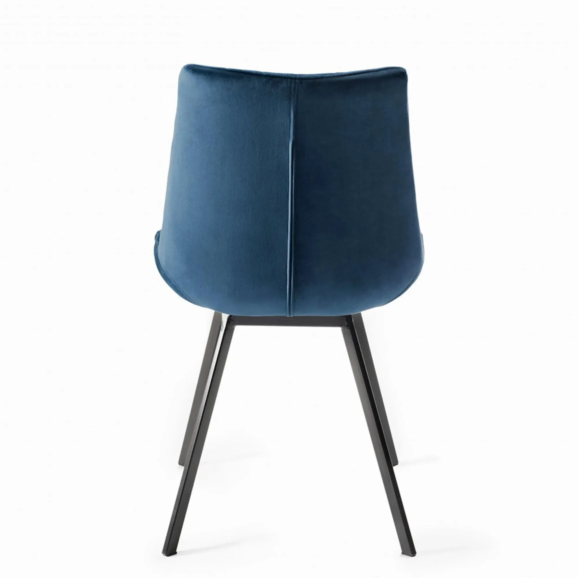 Turin Glass Dining Set with Fontana Blue Chairs - Dark Oak