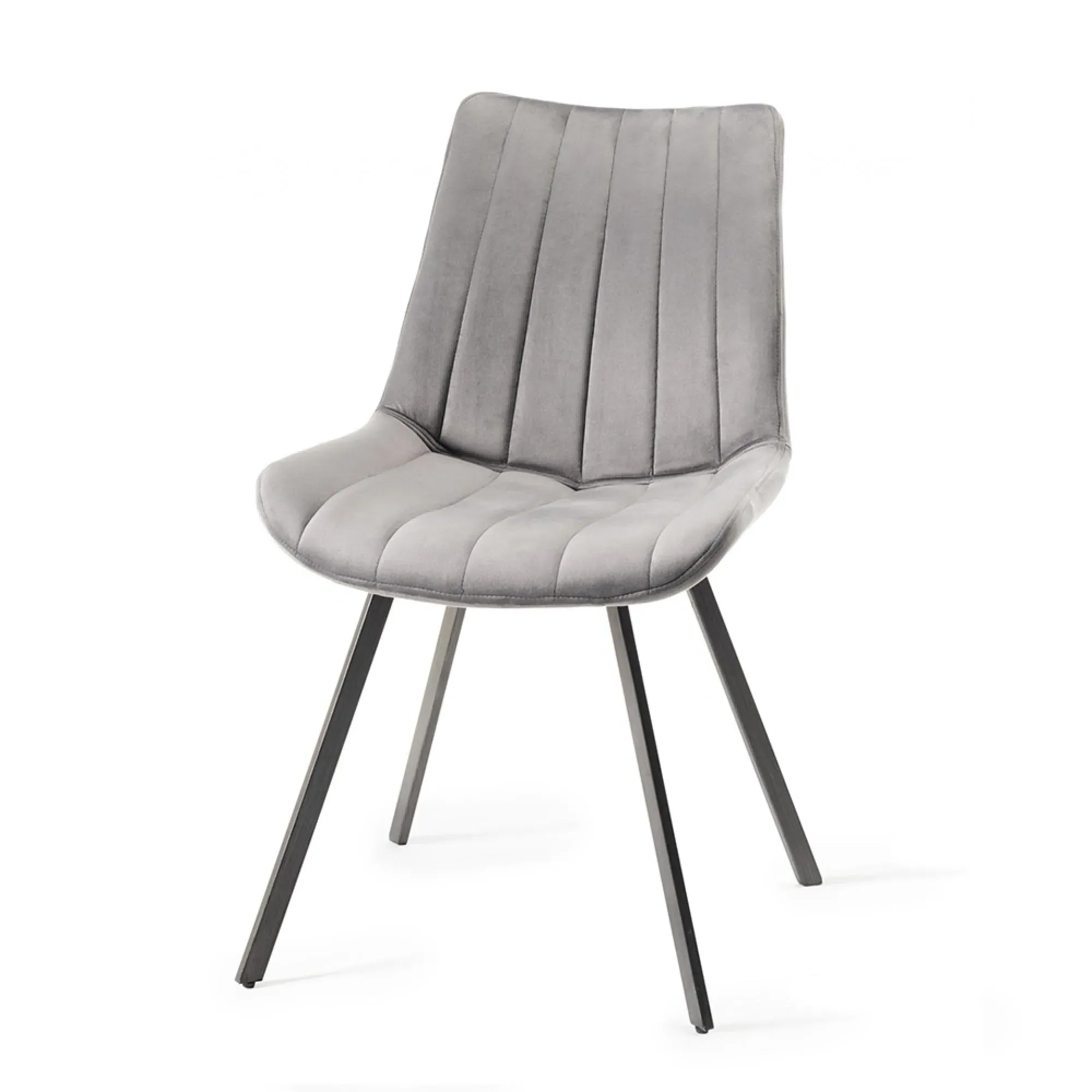 Turin Glass Dining Set with Fontana Grey Chairs - Dark Oak