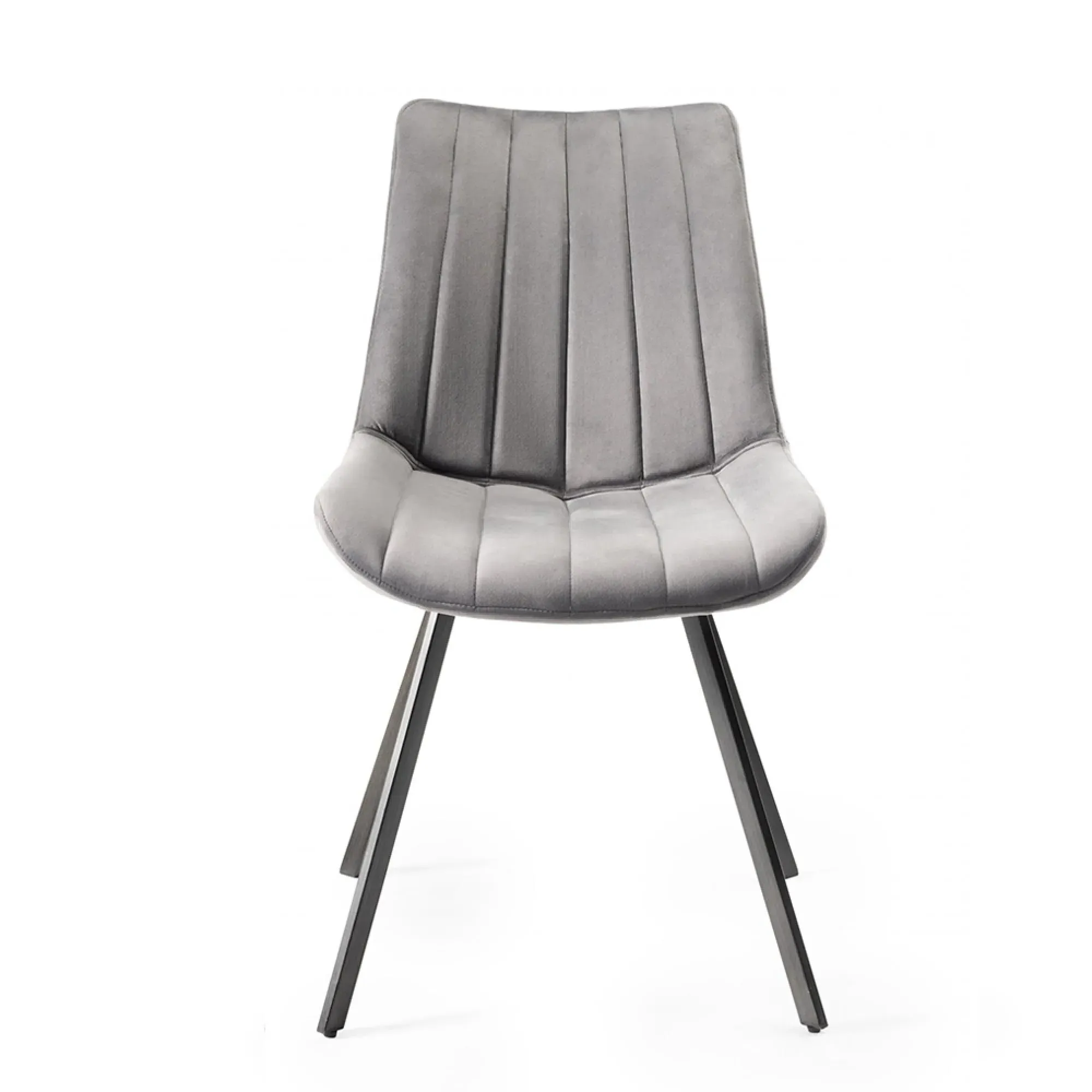 Turin Glass Dining Set with Fontana Grey Chairs - Dark Oak