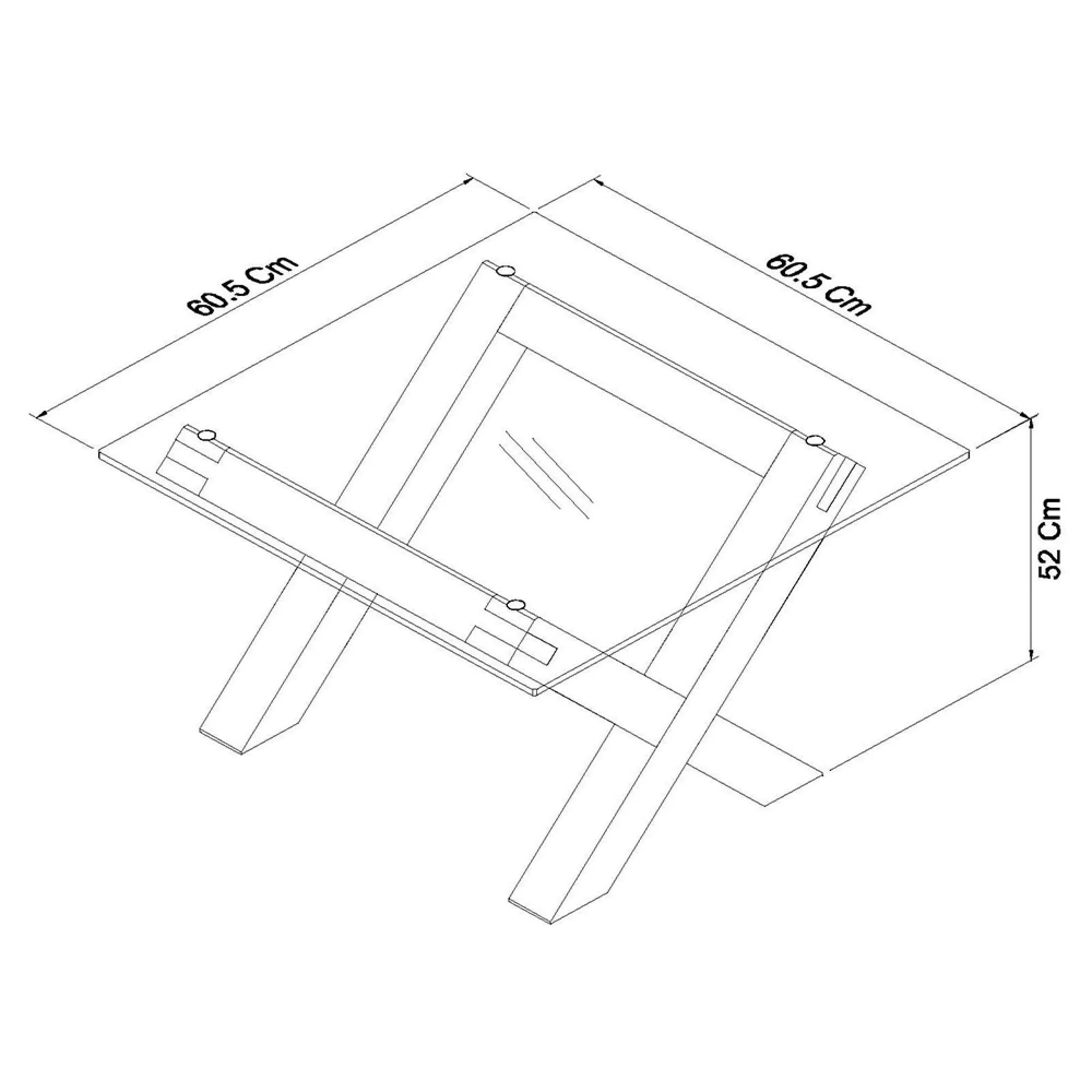 Turin Glass Lamp Table - Dark Oak