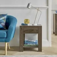 Turin Lamp Table with Drawer - Dark Oak