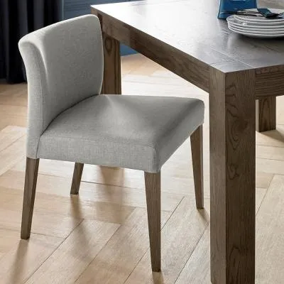 Turin Low Back Dining Chair - Pebble Grey, Fabric