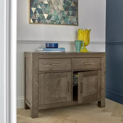 Turin Narrow 2 Door Sideboard - Dark Oak