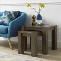 Turin Nest of Lamp Tables - Dark Oak