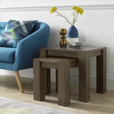 Turin Nest of Lamp Tables - Dark Oak image