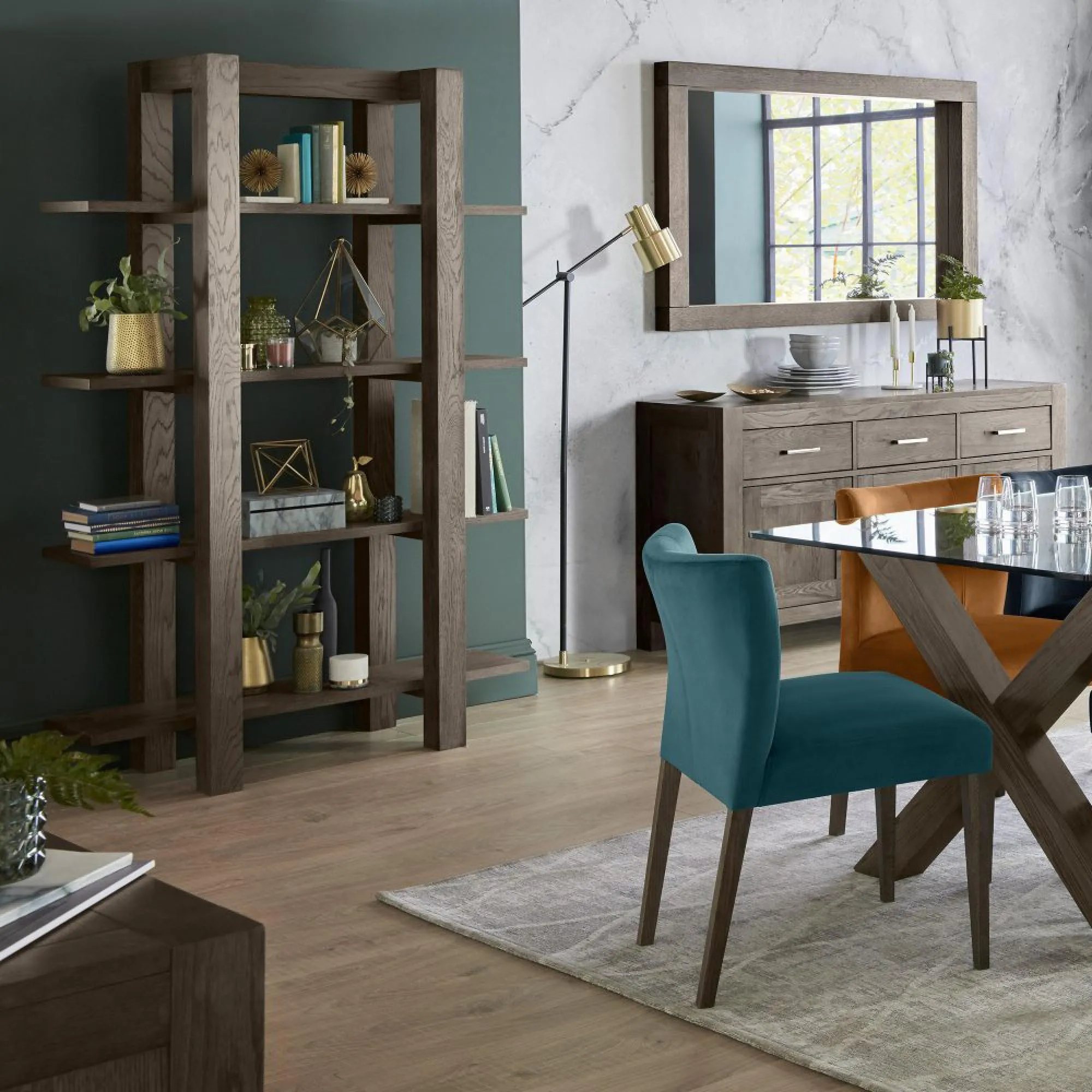 Turin Open Shelf Unit - Dark Oak