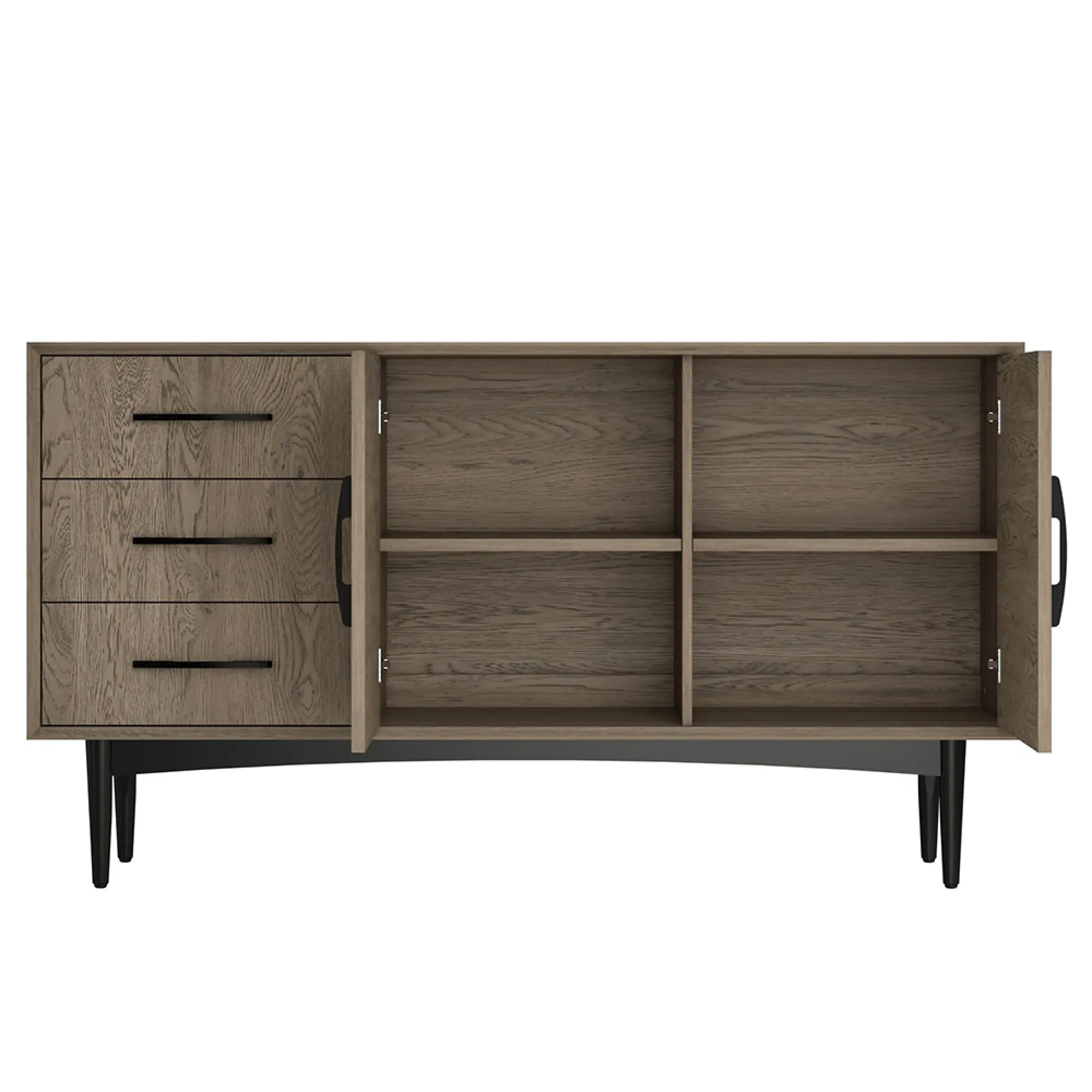 Vintage 2-Door 3-Drawer Large Sideboard - Weathered Oak