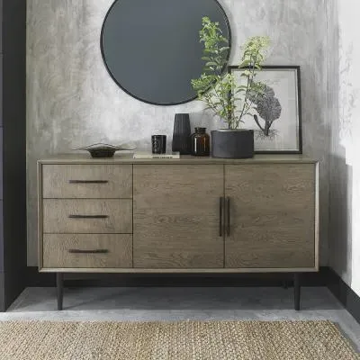 Vintage 2-Door 3-Drawer Large Sideboard - Weathered Oak