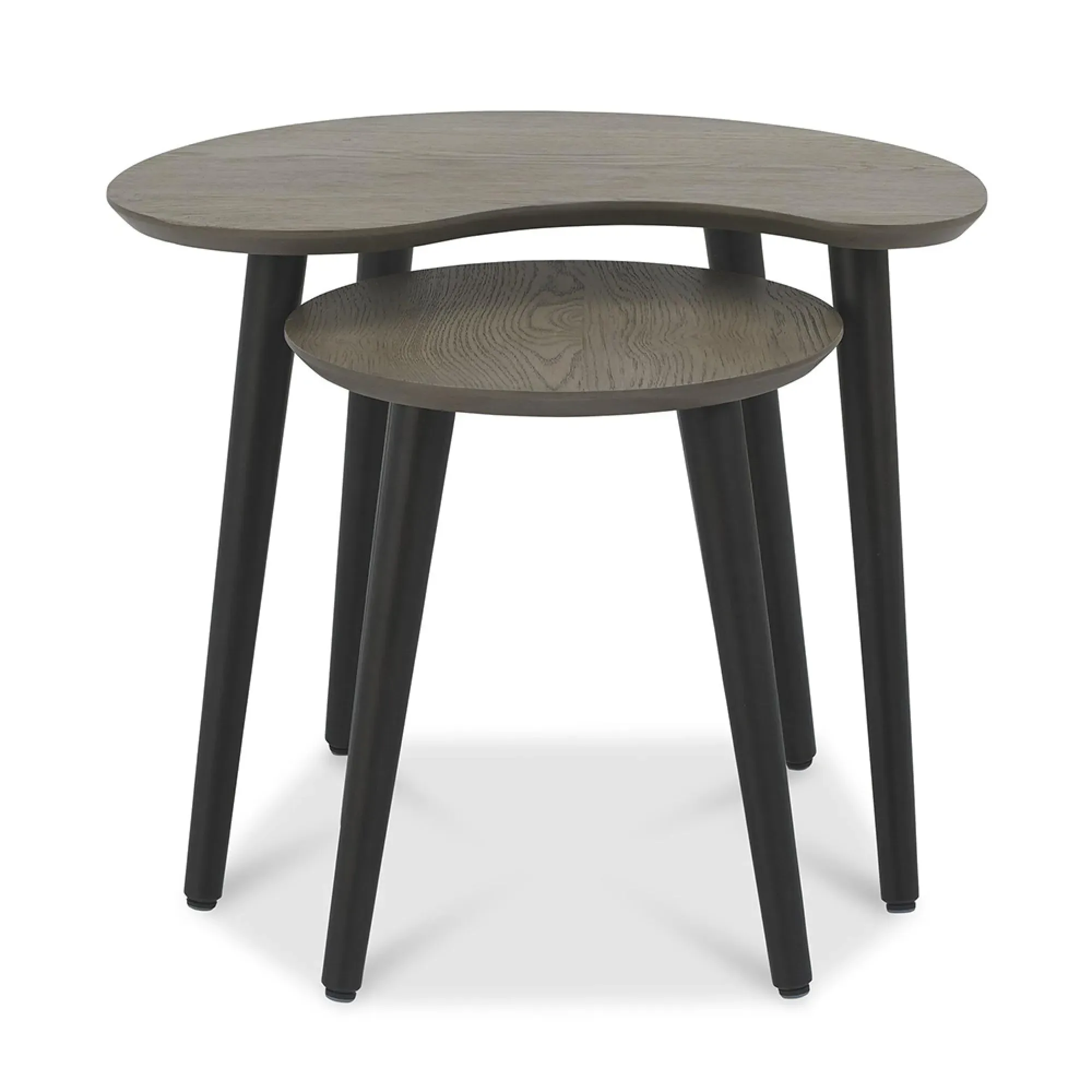 Vintage 2-Piece Nest of Lamp Tables - Weathered Oak