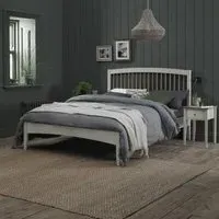 Whitby Double/King Size Bed Frame - Soft Grey, Oak