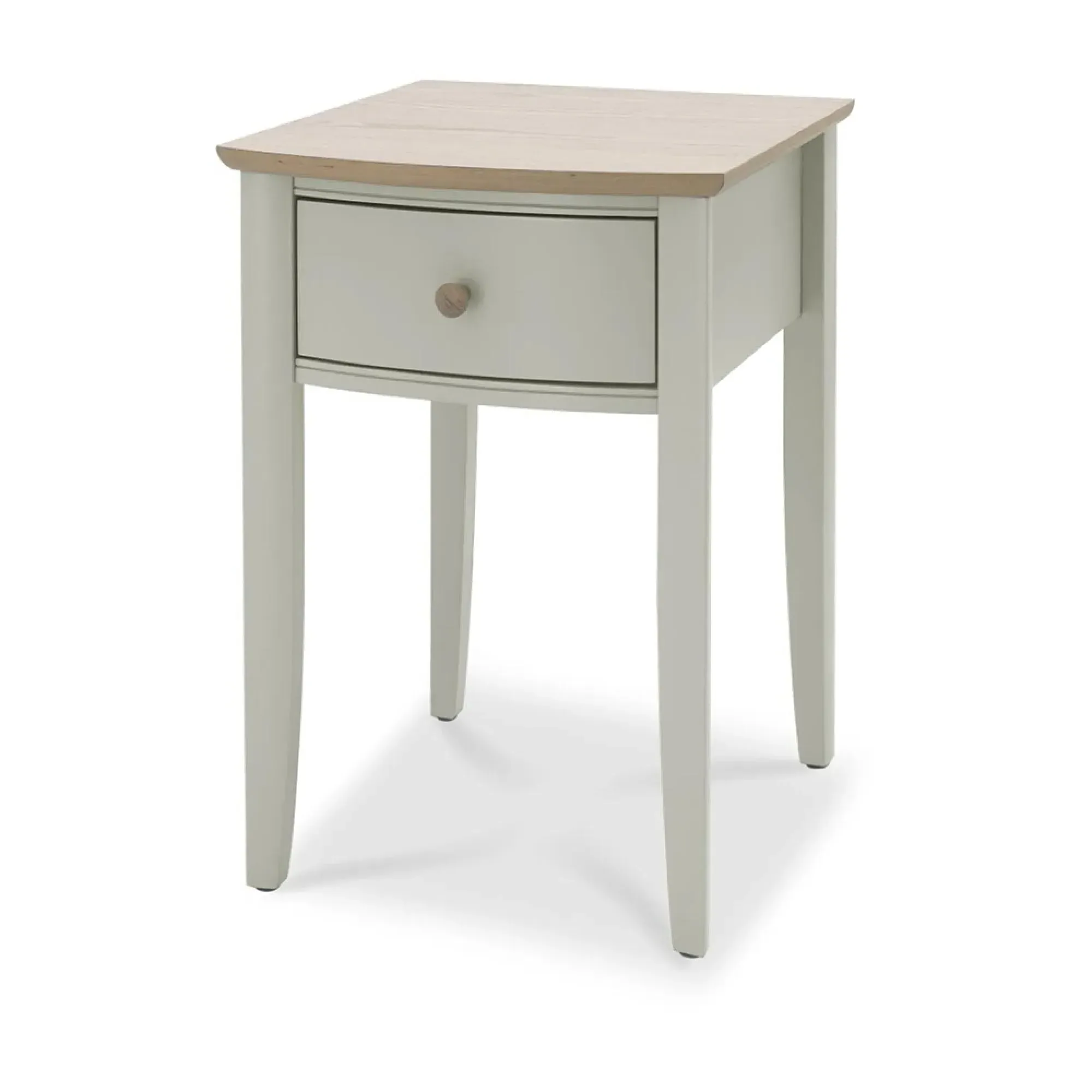 Whitby Scandi 1 Drawer Bedside Cabinet - Soft Grey, Oak