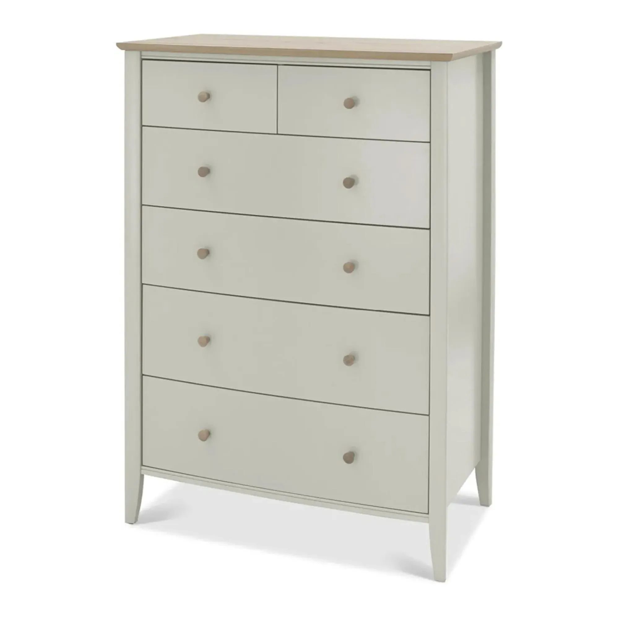 Whitby Scandi 2+4 Drawer Chest - Soft Grey, Oak