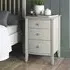 Whitby Scandi 3 Drawer Bedside Cabinet - Soft Grey, Oak