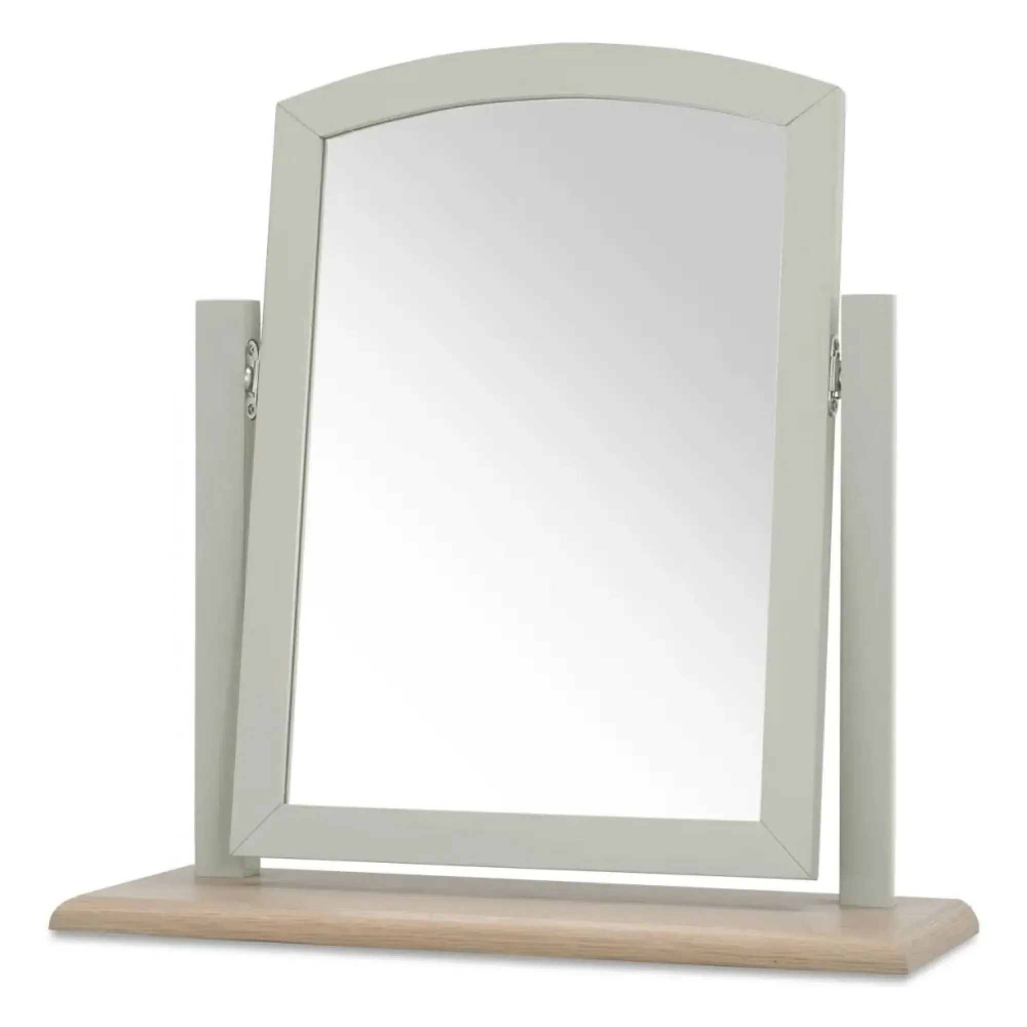 Whitby Scandi Vanity Mirror - Soft Grey, Oak