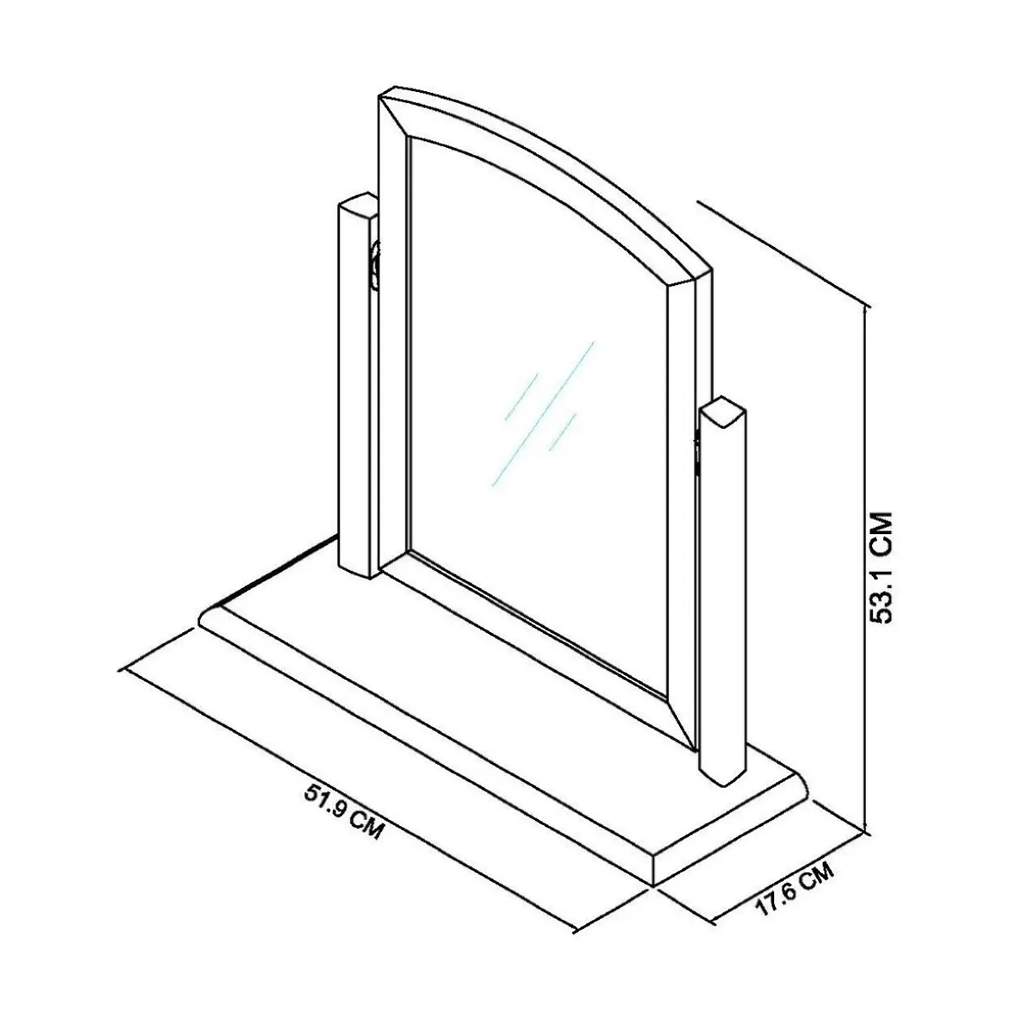 Whitby Scandi Vanity Mirror - Soft Grey, Oak