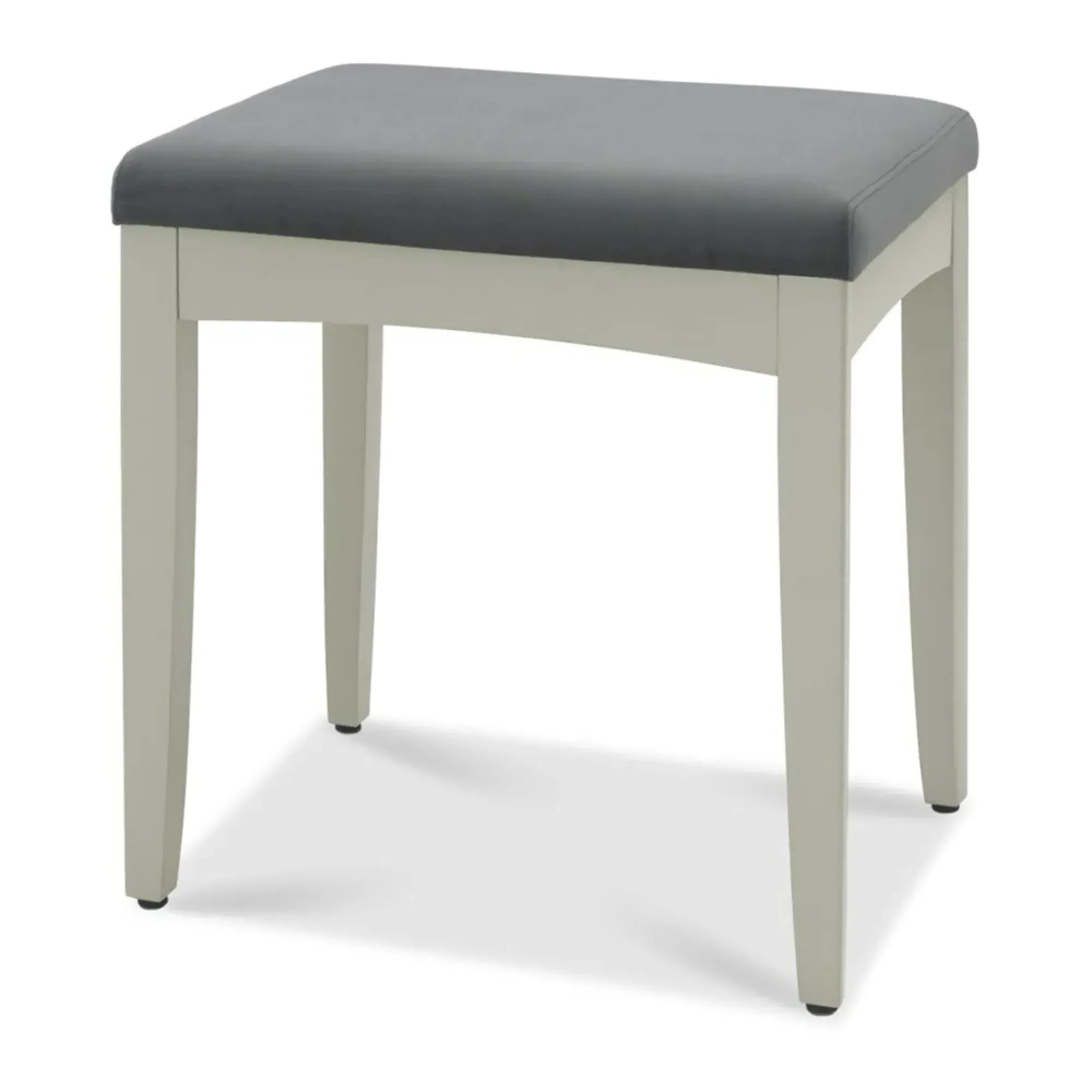 Whitby Velvet Stool - Soft Grey, Gun Metal