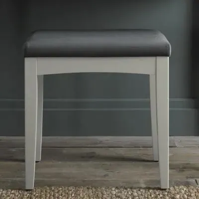 Whitby Velvet Stool - Soft Grey, Gun Metal image