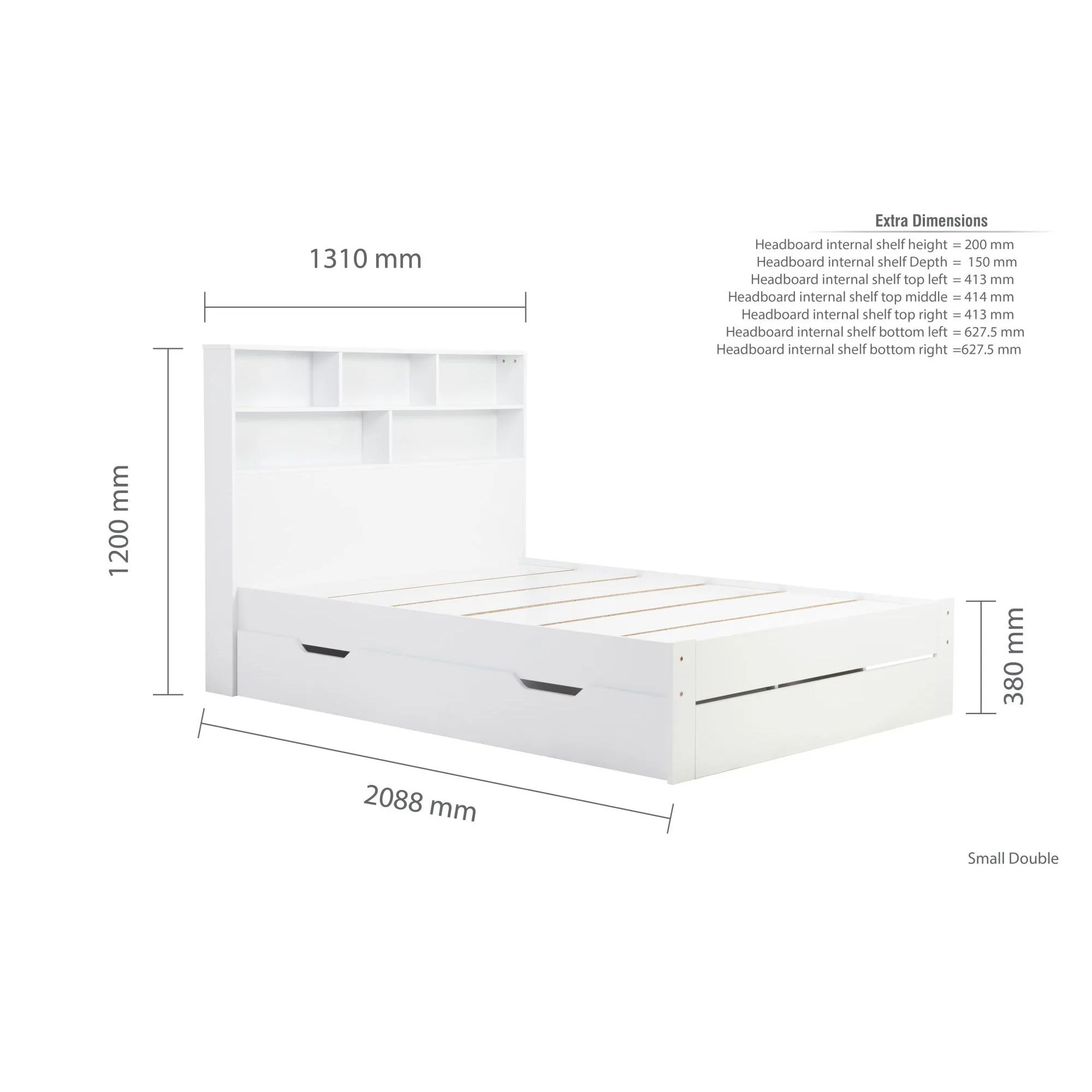 Alfie Storage Bed - White