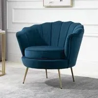 Ariel Occasional Armchair - Blue, Velvet