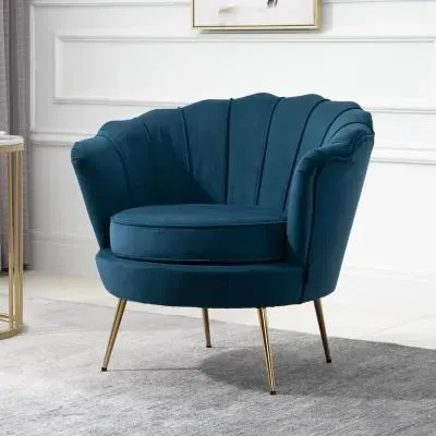 Ariel Occasional Armchair - Blue, Velvet image