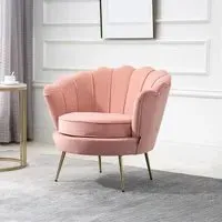 Ariel Occasional Armchair - Coral, Velvet