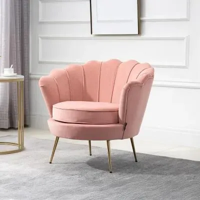 Ariel Occasional Armchair - Coral, Velvet