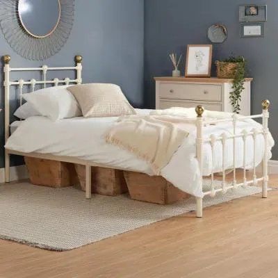 Atlas Metal Bed Frame - Cream