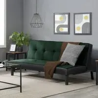 Aurora Click Clack Sofa Bed - Green, Velvet