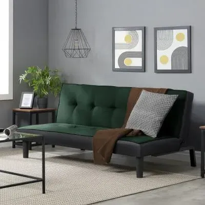 Aurora Click Clack Sofa Bed - Green, Velvet image