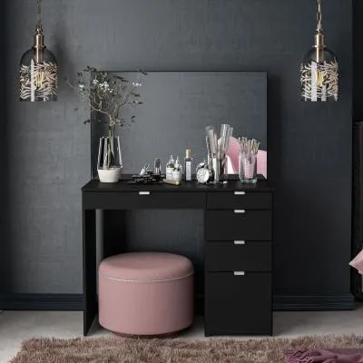 Ava 5 Drawer Dressing Table - Black image