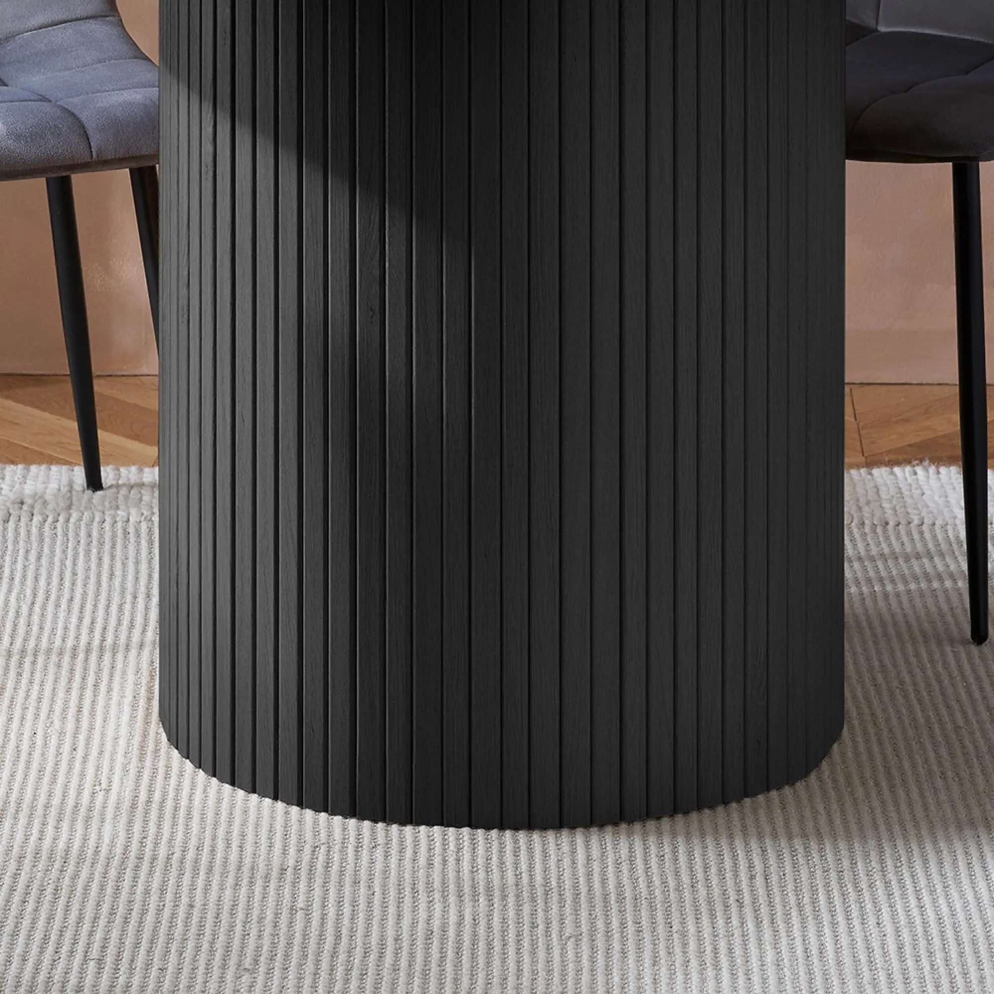 Axel 4 Seater Round Dining Table - Black