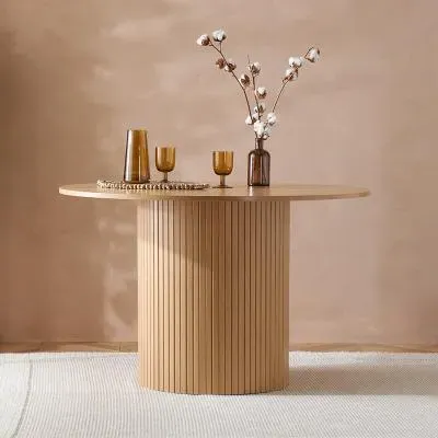 Axel 4 Seater Round Dining Table - Oak