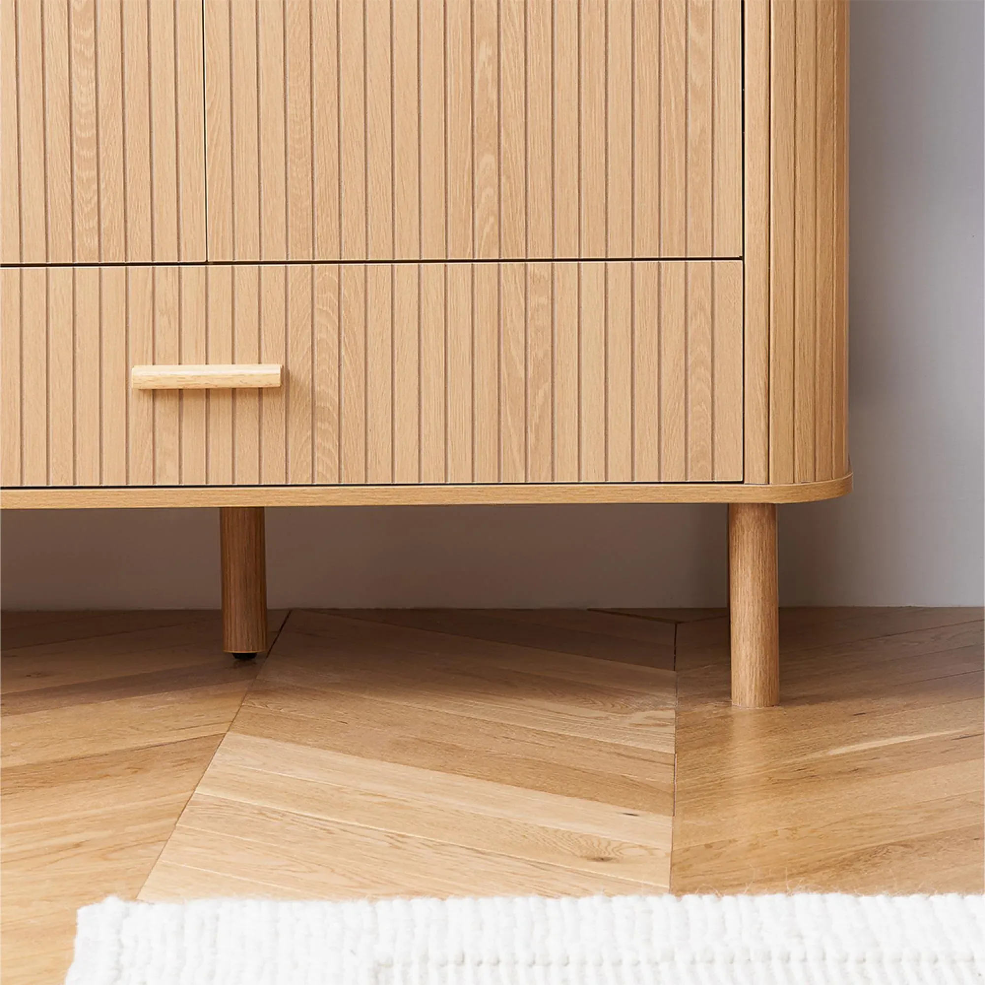 Axel Fluted 2 Door 1 Drawer Wardrobe - Oak