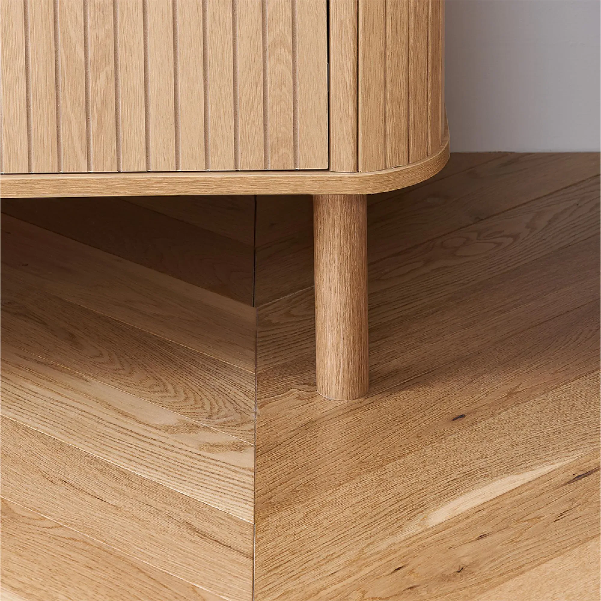 Axel Fluted 2 Door 1 Drawer Wardrobe - Oak