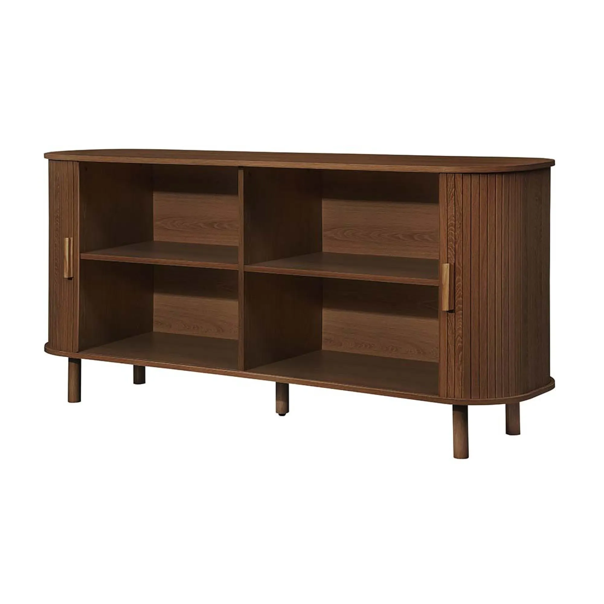 Axel Fluted 2 Door Curved Sideboard - Walnut